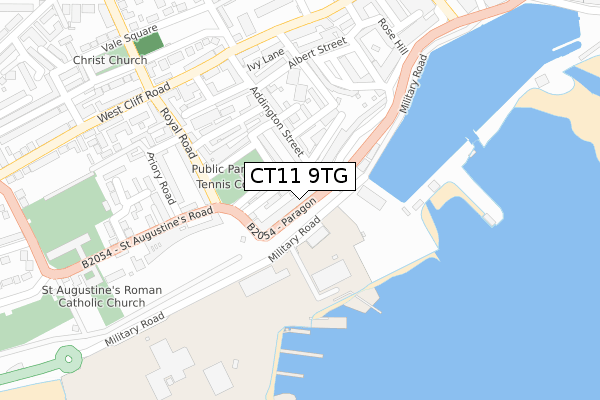 CT11 9TG map - large scale - OS Open Zoomstack (Ordnance Survey)