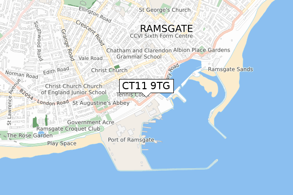 CT11 9TG map - small scale - OS Open Zoomstack (Ordnance Survey)