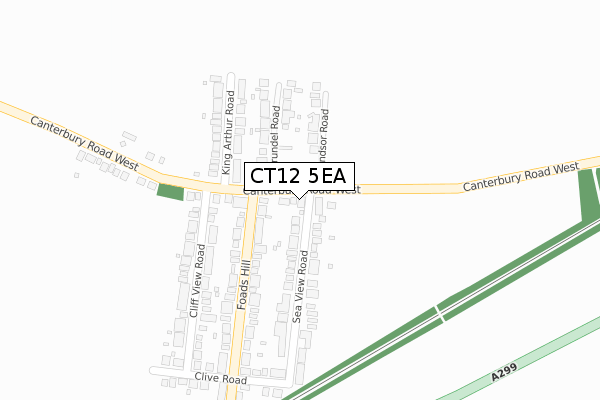 CT12 5EA map - large scale - OS Open Zoomstack (Ordnance Survey)