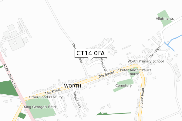 CT14 0FA map - large scale - OS Open Zoomstack (Ordnance Survey) CT14 0FA map - large scale - OS Open Zoomstack (Ordnance Survey)