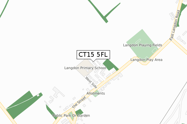 CT15 5FL map - large scale - OS Open Zoomstack (Ordnance Survey)