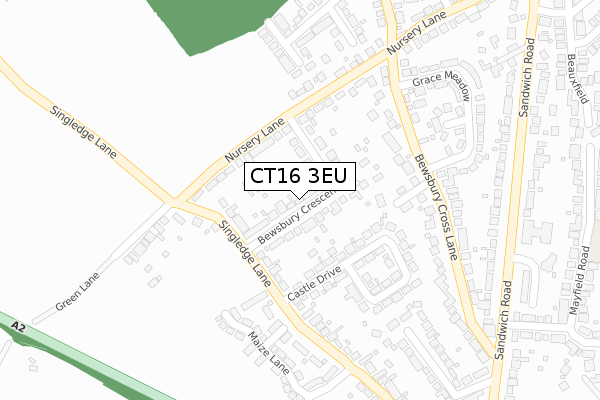 CT16 3EU map - large scale - OS Open Zoomstack (Ordnance Survey)