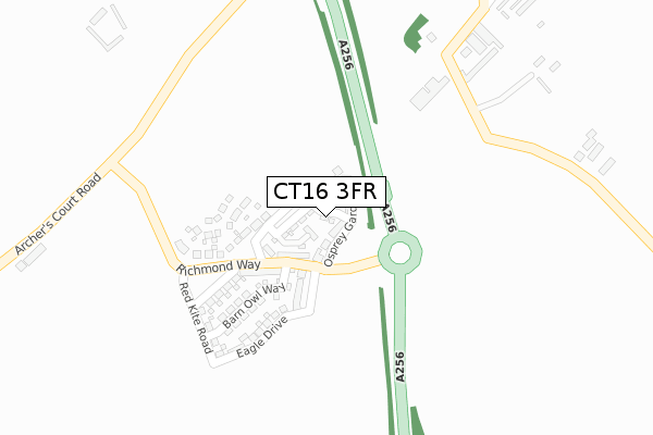 CT16 3FR map - large scale - OS Open Zoomstack (Ordnance Survey) CT16 3FR map - large scale - OS Open Zoomstack (Ordnance Survey)