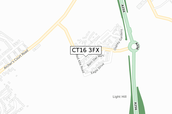 CT16 3FX map - large scale - OS Open Zoomstack (Ordnance Survey) CT16 3FX map - large scale - OS Open Zoomstack (Ordnance Survey)