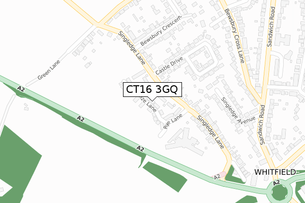 CT16 3GQ map - large scale - OS Open Zoomstack (Ordnance Survey)