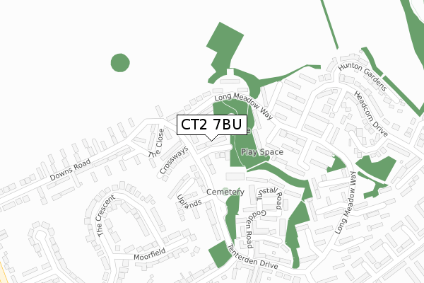 CT2 7BU map - large scale - OS Open Zoomstack (Ordnance Survey)
