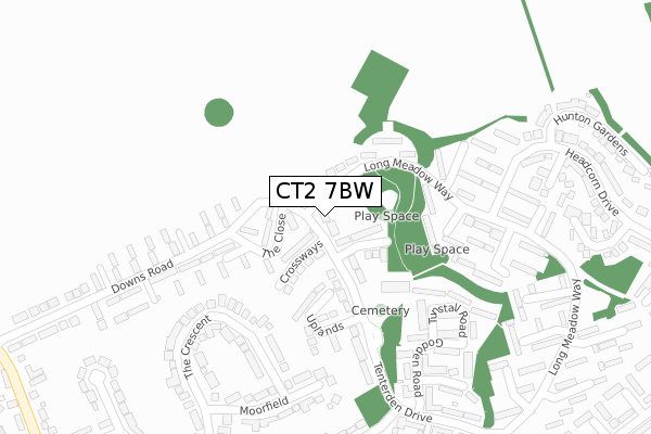 CT2 7BW map - large scale - OS Open Zoomstack (Ordnance Survey)
