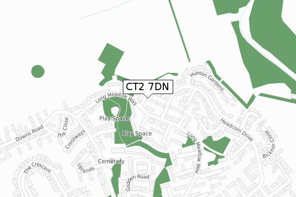 CT2 7DN map - large scale - OS Open Zoomstack (Ordnance Survey)