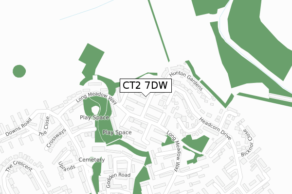 CT2 7DW map - large scale - OS Open Zoomstack (Ordnance Survey)