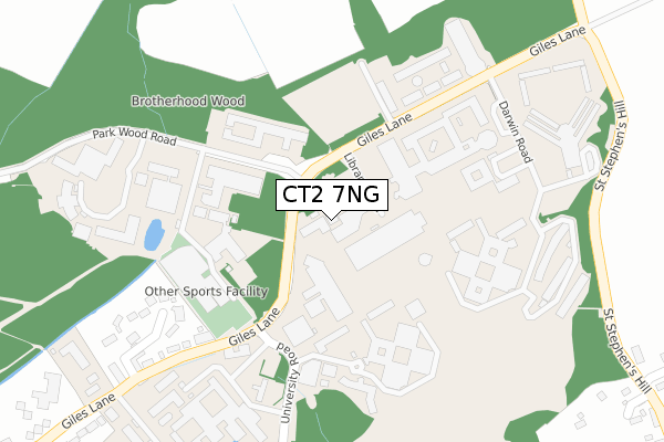 CT2 7NG map - large scale - OS Open Zoomstack (Ordnance Survey)