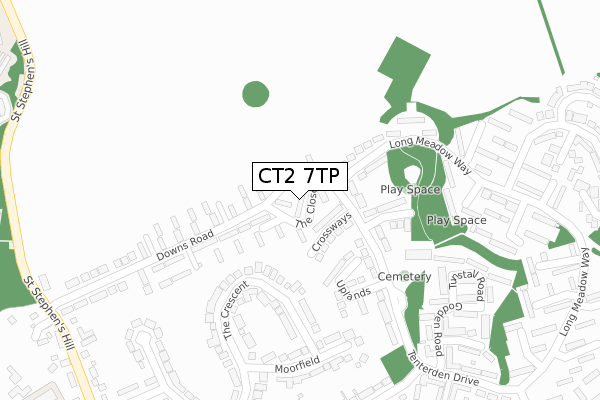 CT2 7TP map - large scale - OS Open Zoomstack (Ordnance Survey)