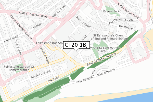 CT20 1BJ map - large scale - OS Open Zoomstack (Ordnance Survey) CT20 1BJ map - large scale - OS Open Zoomstack (Ordnance Survey)