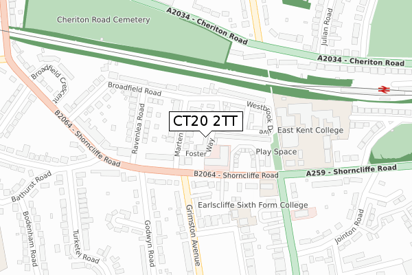 CT20 2TT map - large scale - OS Open Zoomstack (Ordnance Survey) CT20 2TT map - large scale - OS Open Zoomstack (Ordnance Survey)