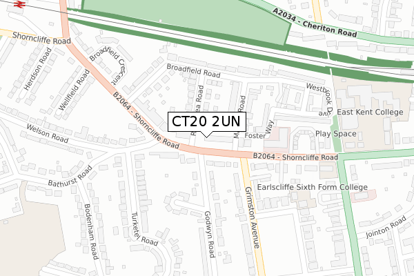 CT20 2UN map - large scale - OS Open Zoomstack (Ordnance Survey) CT20 2UN map - large scale - OS Open Zoomstack (Ordnance Survey)
