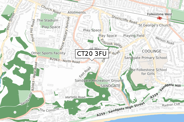 CT20 3FU map - small scale - OS Open Zoomstack (Ordnance Survey) CT20 3FU map - small scale - OS Open Zoomstack (Ordnance Survey)