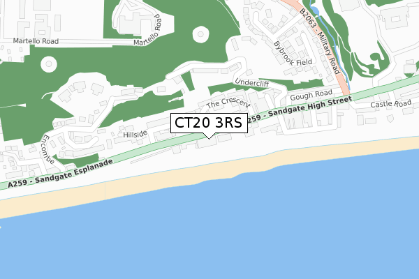CT20 3RS map - large scale - OS Open Zoomstack (Ordnance Survey)