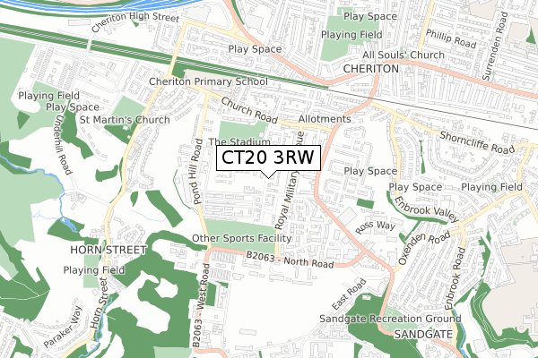 CT20 3RW map - small scale - OS Open Zoomstack (Ordnance Survey) CT20 3RW map - small scale - OS Open Zoomstack (Ordnance Survey)