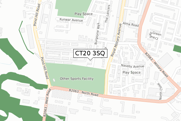 CT20 3SQ map - large scale - OS Open Zoomstack (Ordnance Survey)