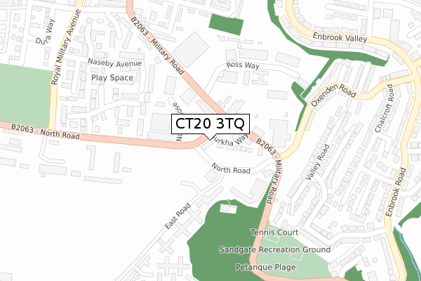 CT20 3TQ map - large scale - OS Open Zoomstack (Ordnance Survey)