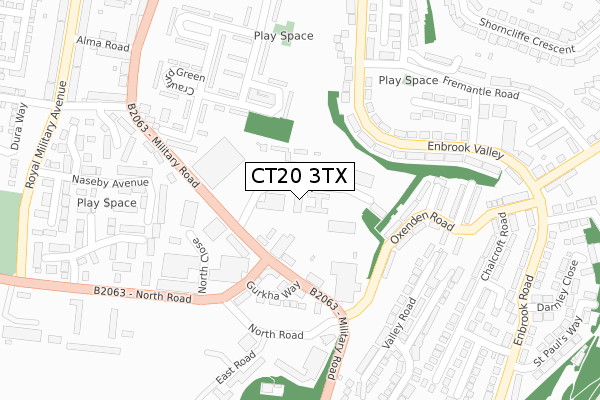 CT20 3TX map - large scale - OS Open Zoomstack (Ordnance Survey)