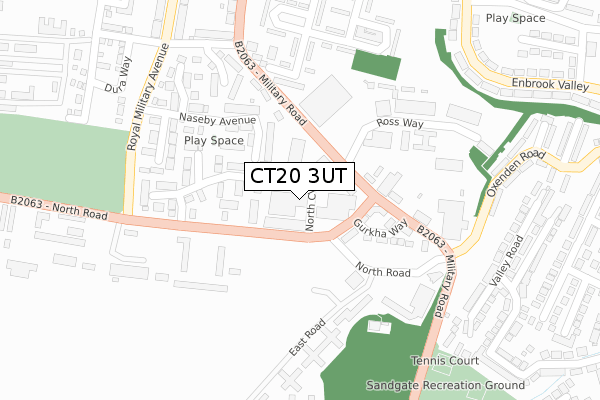 CT20 3UT map - large scale - OS Open Zoomstack (Ordnance Survey)