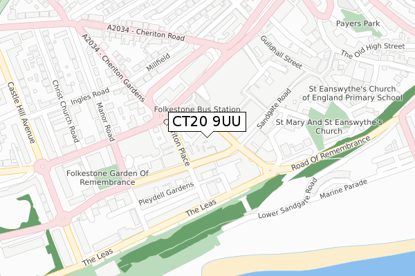 CT20 9UU map - large scale - OS Open Zoomstack (Ordnance Survey) CT20 9UU map - large scale - OS Open Zoomstack (Ordnance Survey)