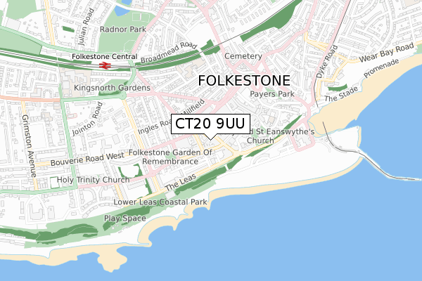 CT20 9UU map - small scale - OS Open Zoomstack (Ordnance Survey) CT20 9UU map - small scale - OS Open Zoomstack (Ordnance Survey)