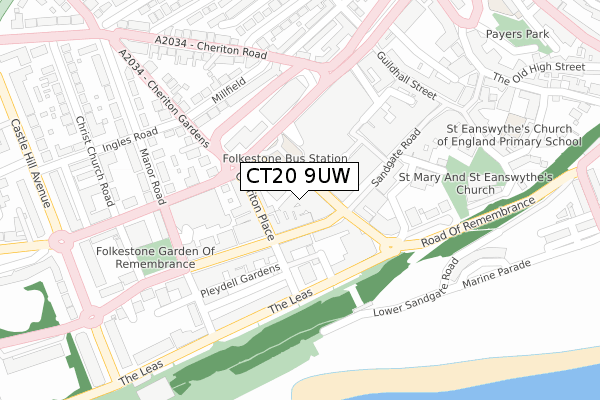CT20 9UW map - large scale - OS Open Zoomstack (Ordnance Survey) CT20 9UW map - large scale - OS Open Zoomstack (Ordnance Survey)