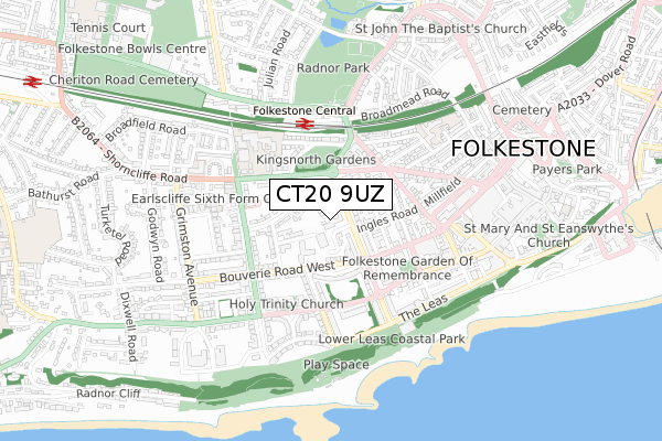 CT20 9UZ map - small scale - OS Open Zoomstack (Ordnance Survey) CT20 9UZ map - small scale - OS Open Zoomstack (Ordnance Survey)