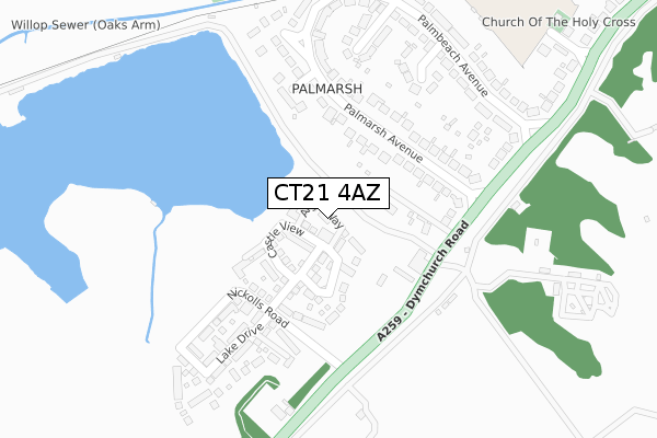 CT21 4AZ map - large scale - OS Open Zoomstack (Ordnance Survey) CT21 4AZ map - large scale - OS Open Zoomstack (Ordnance Survey)
