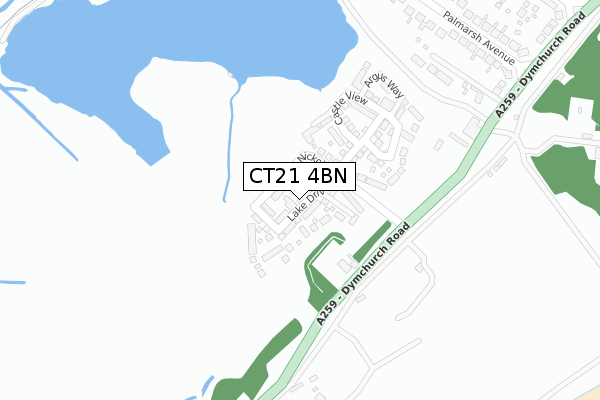 CT21 4BN map - large scale - OS Open Zoomstack (Ordnance Survey)