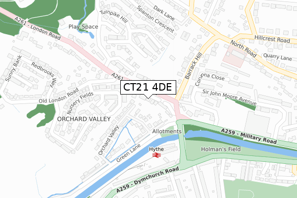 CT21 4DE map - large scale - OS Open Zoomstack (Ordnance Survey)