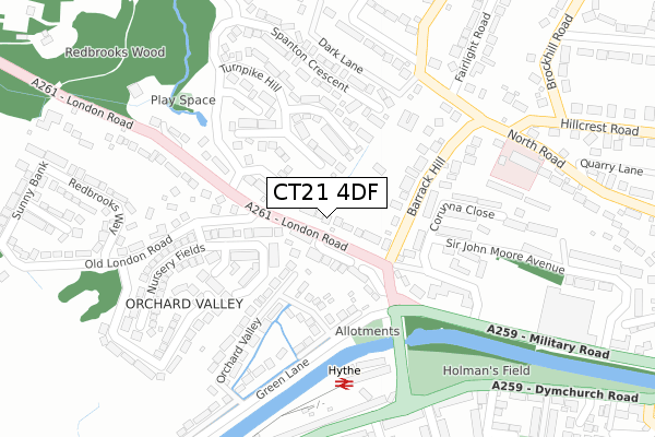 CT21 4DF map - large scale - OS Open Zoomstack (Ordnance Survey)