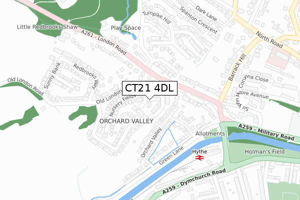 CT21 4DL map - large scale - OS Open Zoomstack (Ordnance Survey)