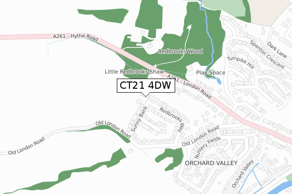 CT21 4DW map - large scale - OS Open Zoomstack (Ordnance Survey)