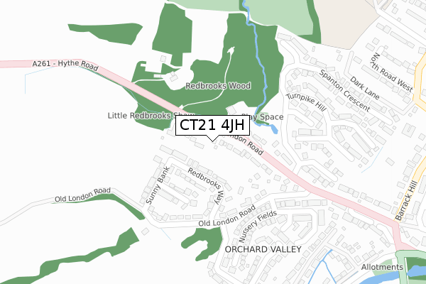 CT21 4JH map - large scale - OS Open Zoomstack (Ordnance Survey)