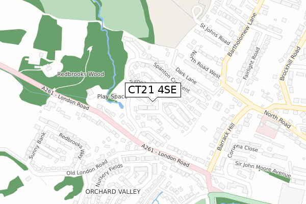 CT21 4SE map - large scale - OS Open Zoomstack (Ordnance Survey)