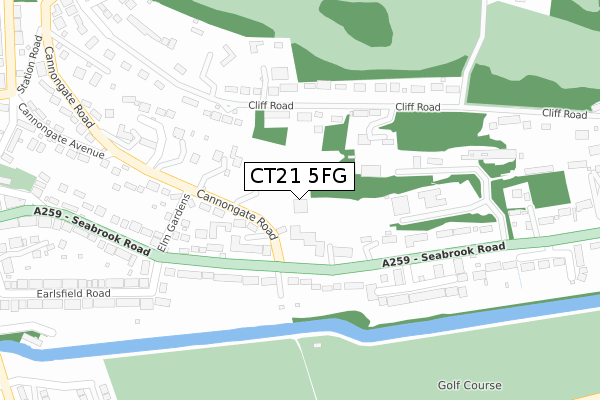 CT21 5FG map - large scale - OS Open Zoomstack (Ordnance Survey)