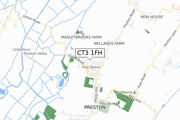 CT3 1FH map - small scale - OS Open Zoomstack (Ordnance Survey) CT3 1FH map - small scale - OS Open Zoomstack (Ordnance Survey)