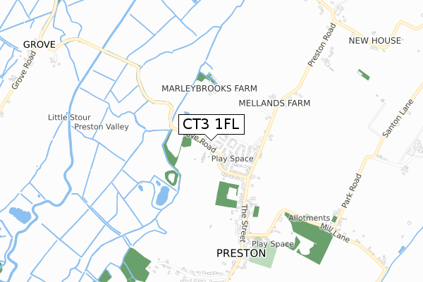 CT3 1FL map - small scale - OS Open Zoomstack (Ordnance Survey) CT3 1FL map - small scale - OS Open Zoomstack (Ordnance Survey)