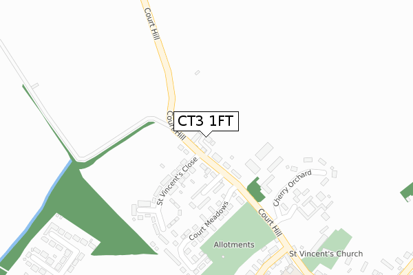CT3 1FT map - large scale - OS Open Zoomstack (Ordnance Survey)