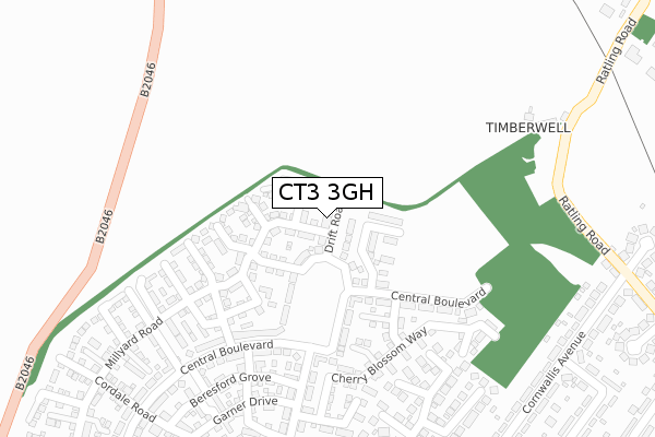 CT3 3GH map - large scale - OS Open Zoomstack (Ordnance Survey) CT3 3GH map - large scale - OS Open Zoomstack (Ordnance Survey)
