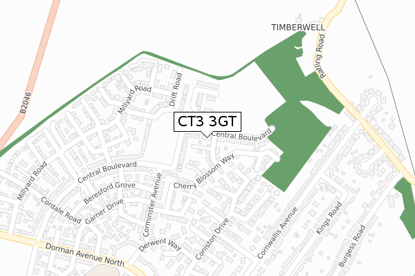 CT3 3GT map - large scale - OS Open Zoomstack (Ordnance Survey) CT3 3GT map - large scale - OS Open Zoomstack (Ordnance Survey)