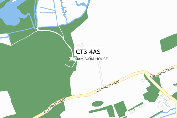 CT3 4AS map - large scale - OS Open Zoomstack (Ordnance Survey)