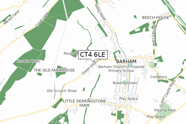 CT4 6LE map - small scale - OS Open Zoomstack (Ordnance Survey)