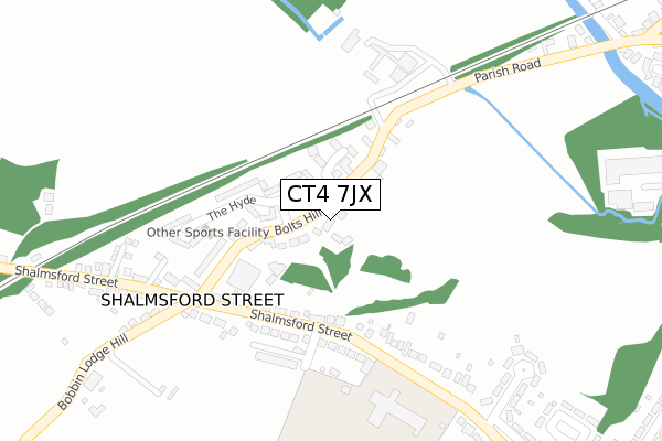 CT4 7JX map - large scale - OS Open Zoomstack (Ordnance Survey)