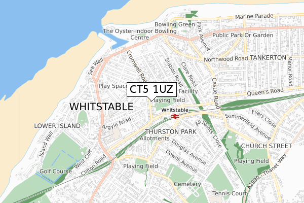CT5 1UZ map - small scale - OS Open Zoomstack (Ordnance Survey) CT5 1UZ map - small scale - OS Open Zoomstack (Ordnance Survey)