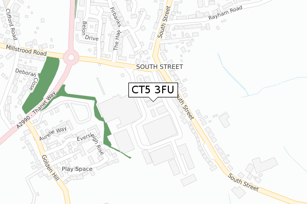 CT5 3FU map - large scale - OS Open Zoomstack (Ordnance Survey)