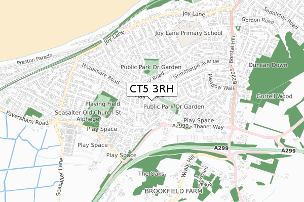 CT5 3RH map - small scale - OS Open Zoomstack (Ordnance Survey)