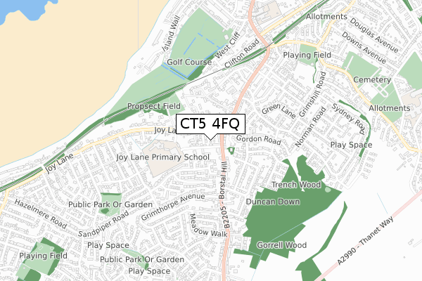 CT5 4FQ map - small scale - OS Open Zoomstack (Ordnance Survey)